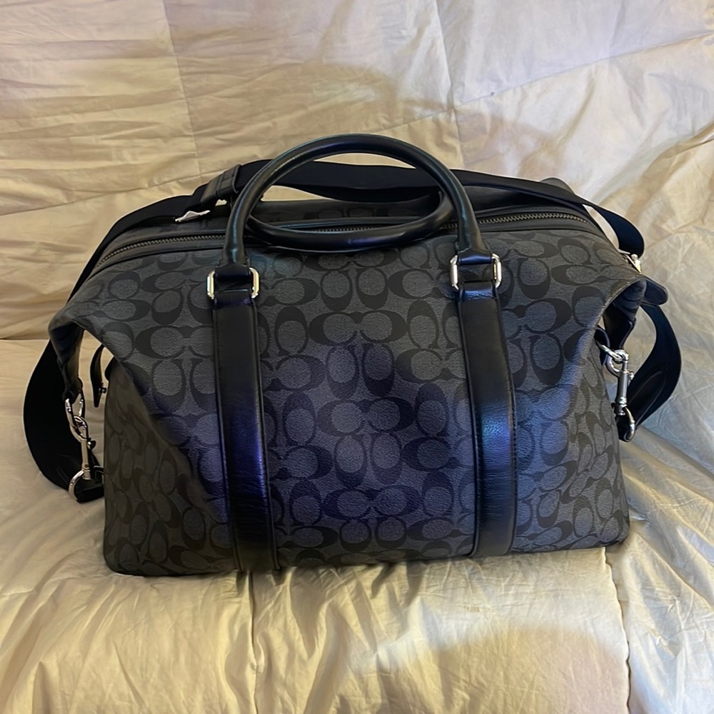 Leather coach duffel bag